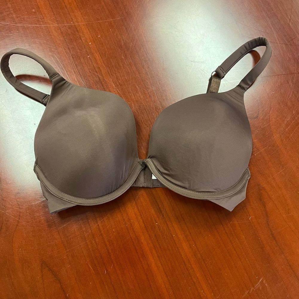 Undies Brown Microfiber Push Up Bra sz 32DD EUC